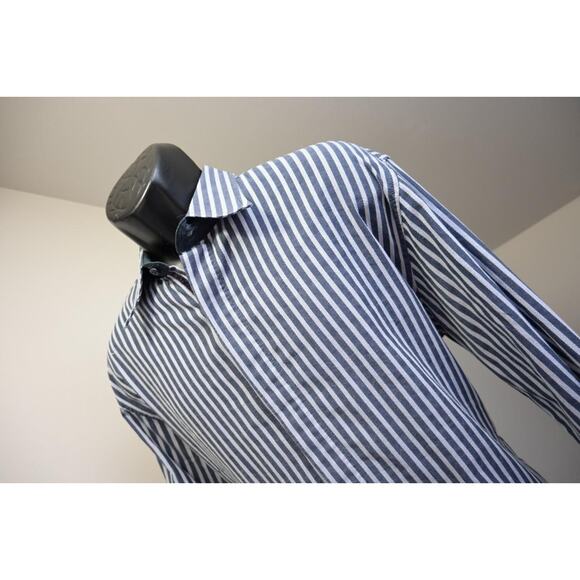 English Laundry Dress Shirt Striped Snap Cuff Long Sleeve Mens Size XL - Picture 4 of 15